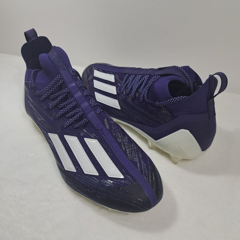 Adidas Adizero Primeknit Football Cleats Mens 13 Shoes Purple White Mid Sneakers - Picture 5 of 12